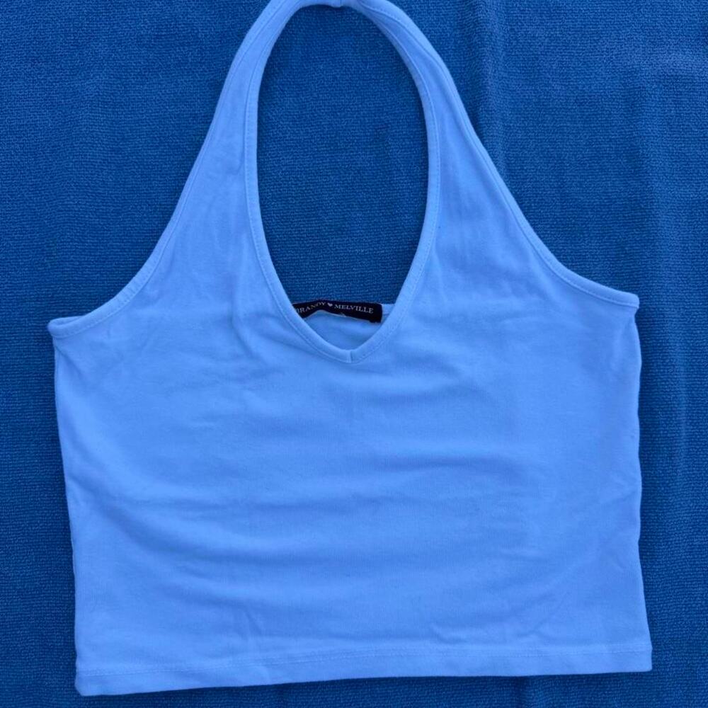 Brandy melville white halter crop